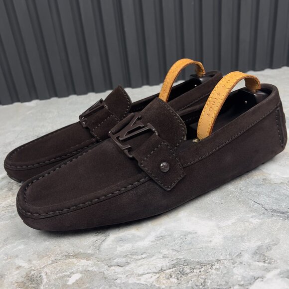 Louis Vuitton Monte Carlo Driving Moccasins Brown Suede 8.5 LV 9.5 US 42.5 EUR - Picture 1 of 12